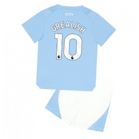 Fotbalové Dres Manchester City Jack Grealish #10 Dětské Domácí 2023-24 Krátký Rukáv (+ trenýrky)